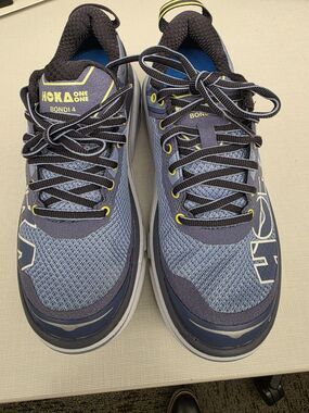 Hoka One One Bondi 4 Mens 5.5 Blue Athletic Running Shoes Sneakers